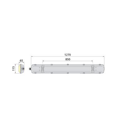 Lielas slodzes dienasgaismas lampa 2xG13/18W/230V IP65 1270 mm