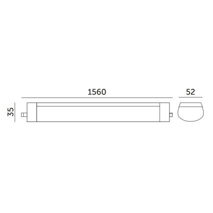 Lielas slodzes dienasgaismas lampa LED/48W/230V IP65 4000K 156 cm