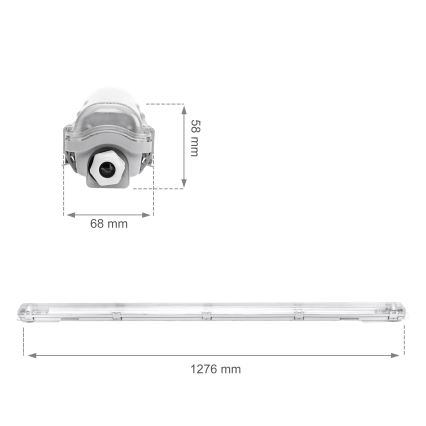 Lielas slodzes dienasgaismas lampa LIMEA T8 1xG13/20W/230V IP65 120cm