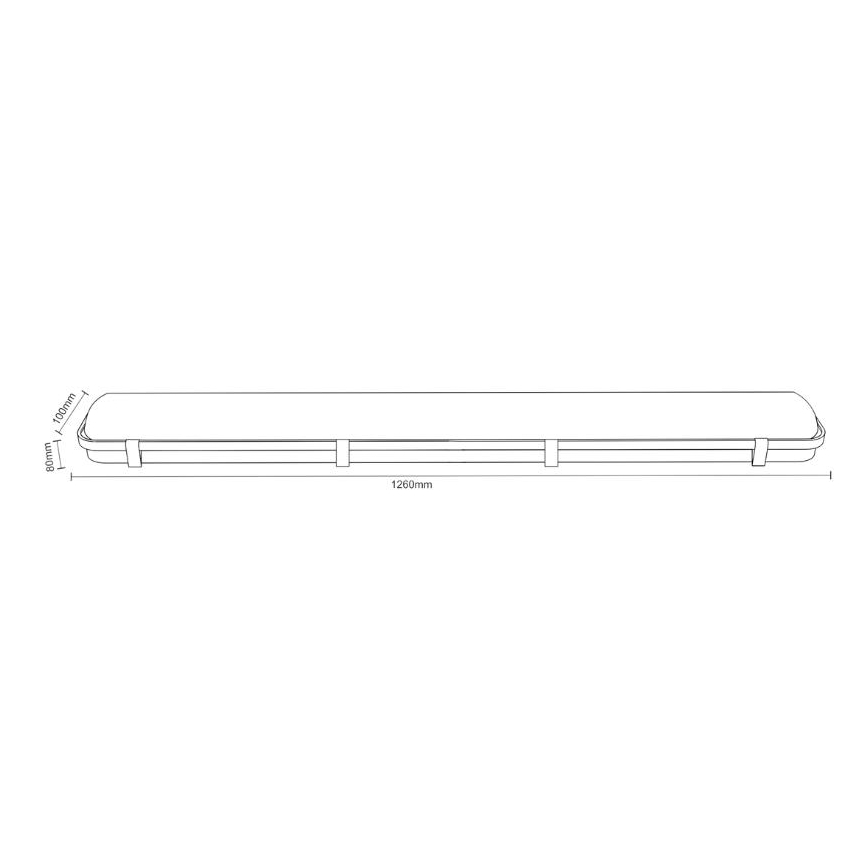 Lielas slodzes dienasgaismas lampa T8 2xG13/18W/230V IP65 126 cm