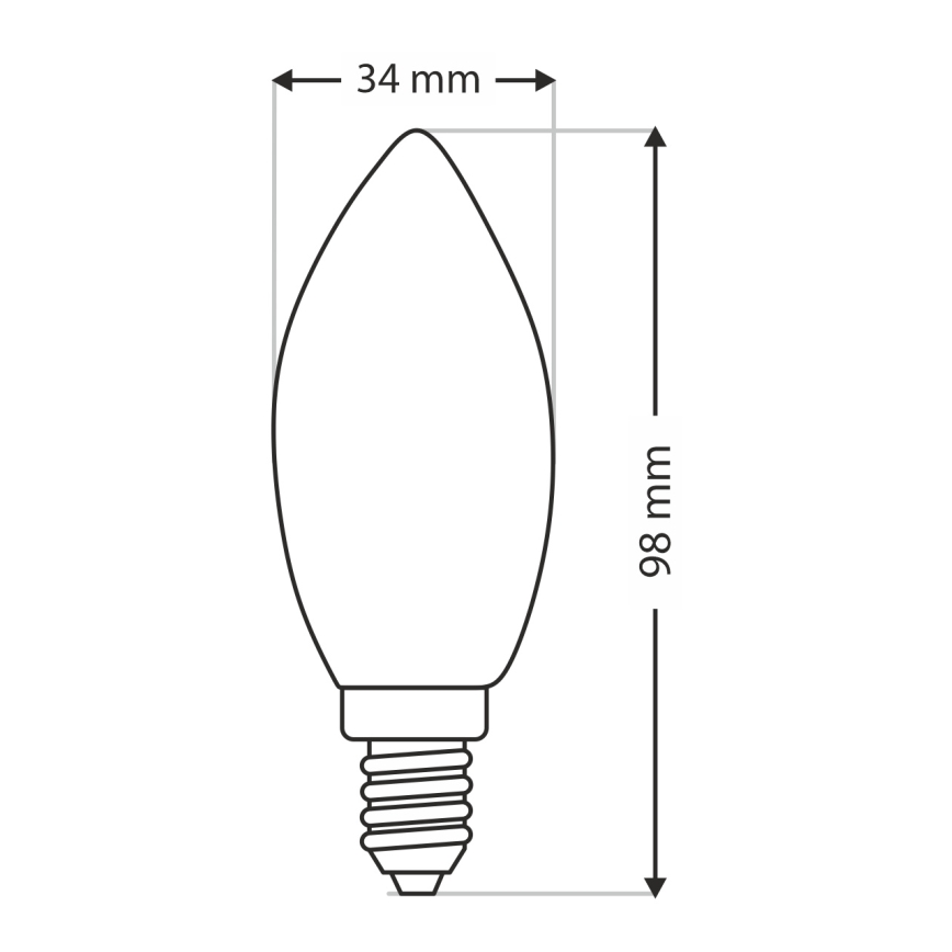 Lielas slodzes spuldze C35 E14/40W/230V 2700K