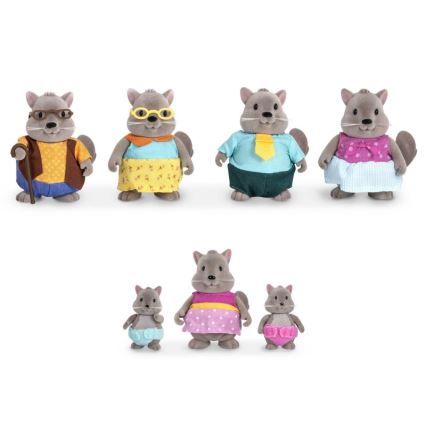 Li'l Woodzeez - Rotaļlietu komplekts BUSTLEBERRY squirrel family