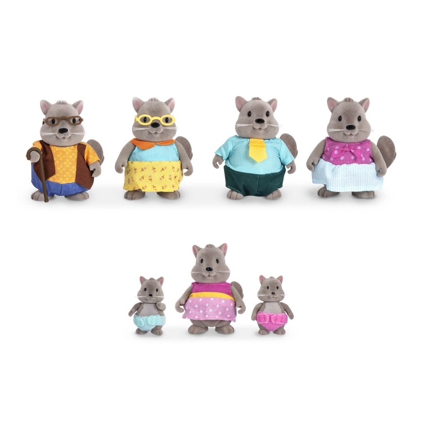 Li'l Woodzeez - Rotaļlietu komplekts BUSTLEBERRY squirrel family