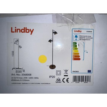 Lindby - Grīdas stāvlampa SHILA 2xGU10/25W/230V