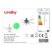 Lindby - Griestu ventilators ar lampu CEDRIK 5xE14/40W/230V