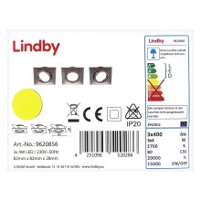 Lindby - KOMPLEKTS 3x LED Iegremdējama lampa ANDREJ LED/4W/230V