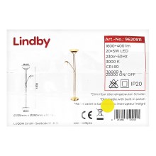 Lindby - LED Aptumšojama grīdas stāvlampa YVETA LED/20W/230V + LED/5W/230V