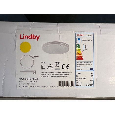 Lindby - LED Aptumšojama griestu lampa ARMIN LED/36W/230V + TP