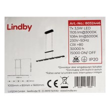 Lindby - LED Aptumšojama lustra ar auklu NAIARA 7xLED/4W/230V