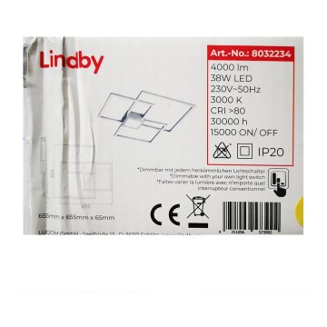 Lindby - LED Aptumšojama virsapmetuma lustra DUETTO LED/38W/230V