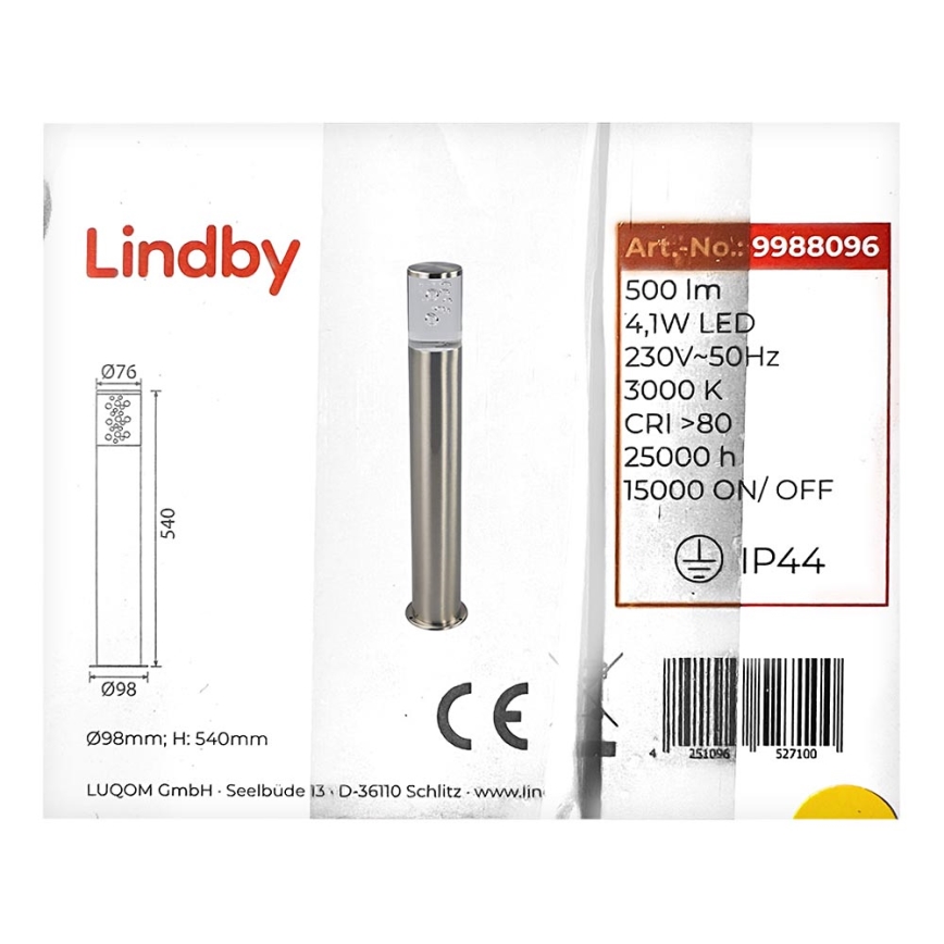 Lindby - LED Āra lampa BELEN LED/4,1W/230V IP44