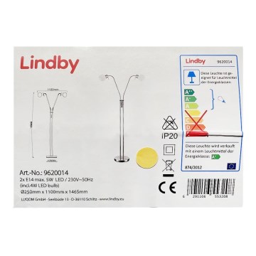 Lindby - LED Grīdas stāvlampa ELAINA 2xE14/4W/230V