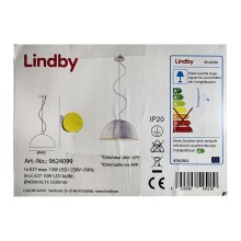 Lindby - LED RGB Aptumšojuma lustra ar auklu CAROLLE LED/10W/230V + TP