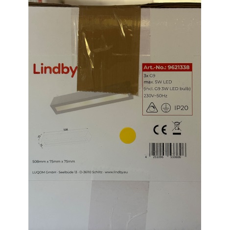 Lindby - LED Sienas lampa TJADA 3xG9/3W/230V