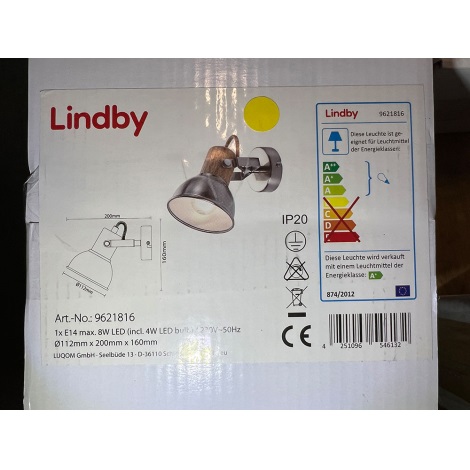 Lindby - LED Sienas starmetis DENNIS 1xE14/4W/230V