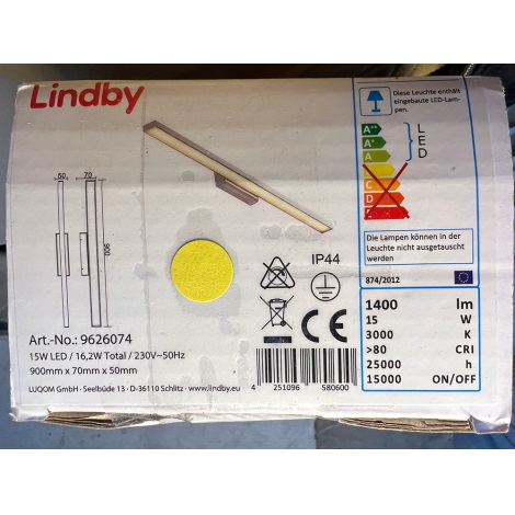 Lindby - LED Vannas istabas spoguļa apgaismojums ALENIA LED/15W/230V IP44