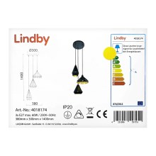 Lindby - Lustra ar auklu 3xE27/60W/230V