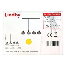 Lindby - Lustra ar auklu FRANCES 4xE27/60W/230V
