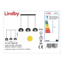 Lindby - Lustra ar auklu JUSRA 3xE27/60W/230V