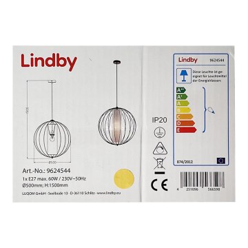 Lindby - Lustra ar auklu KORIKO 1xE27/60W/230V