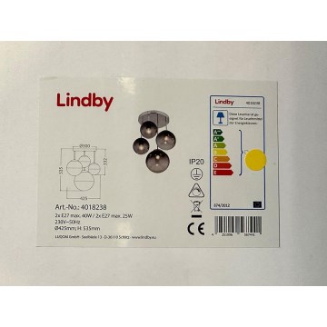 Lindby - Lustra ar stieni ROBYN 2xE27/40W/230V + 2xE27/25W/230V