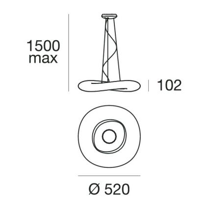 Linea Light 8005 - LED Aptumšojama lustra ar auklu MR. MAGOO LED/23W/230V d. 52 cm