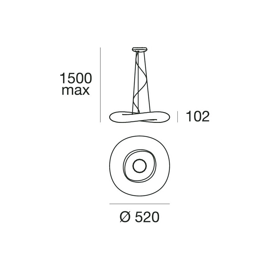 Linea Light 8005 - LED Aptumšojama lustra ar auklu MR. MAGOO LED/23W/230V d. 52 cm