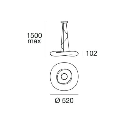 Linea Light 8005 - LED Aptumšojama lustra ar auklu MR. MAGOO LED/23W/230V d. 52 cm
