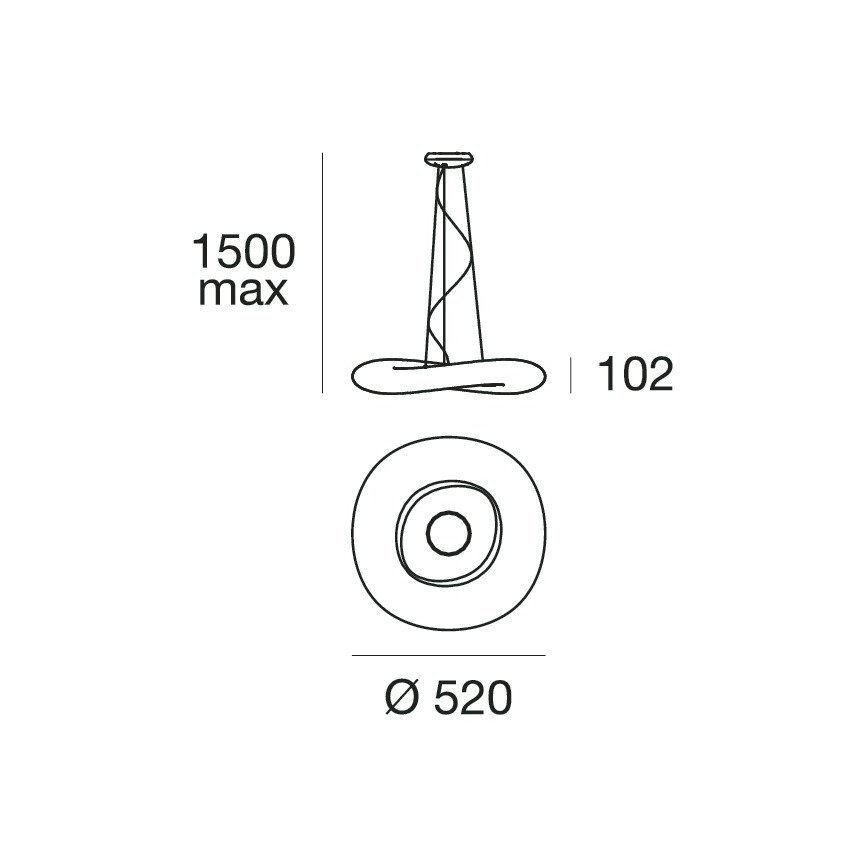 Linea Light 8005 - LED Aptumšojama lustra ar auklu MR. MAGOO LED/23W/230V d. 52 cm