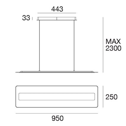 Linea Light 8936 - LED Lustra ar auklu ANTILE LED/45W/230V CRI 90 balta