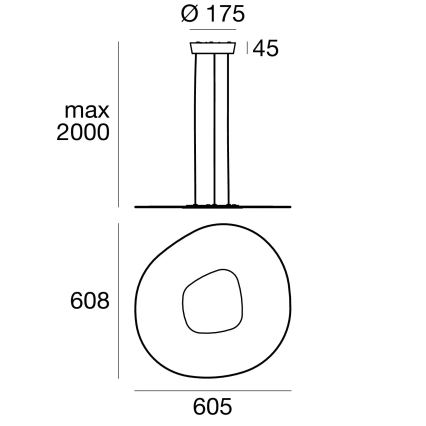 Linea Light 90348 - LED Lustra ar auklu ANTIGUA LED/38W/230V 60,8 cm CRI 90 balta