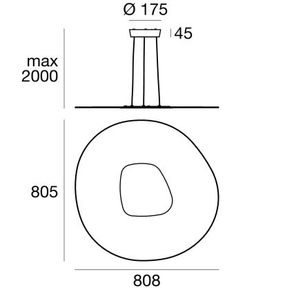 Linea Light 90349 - LED Lustra ar auklu ANTIGUA LED/46W/230V 80,8 cm CRI 90 balta