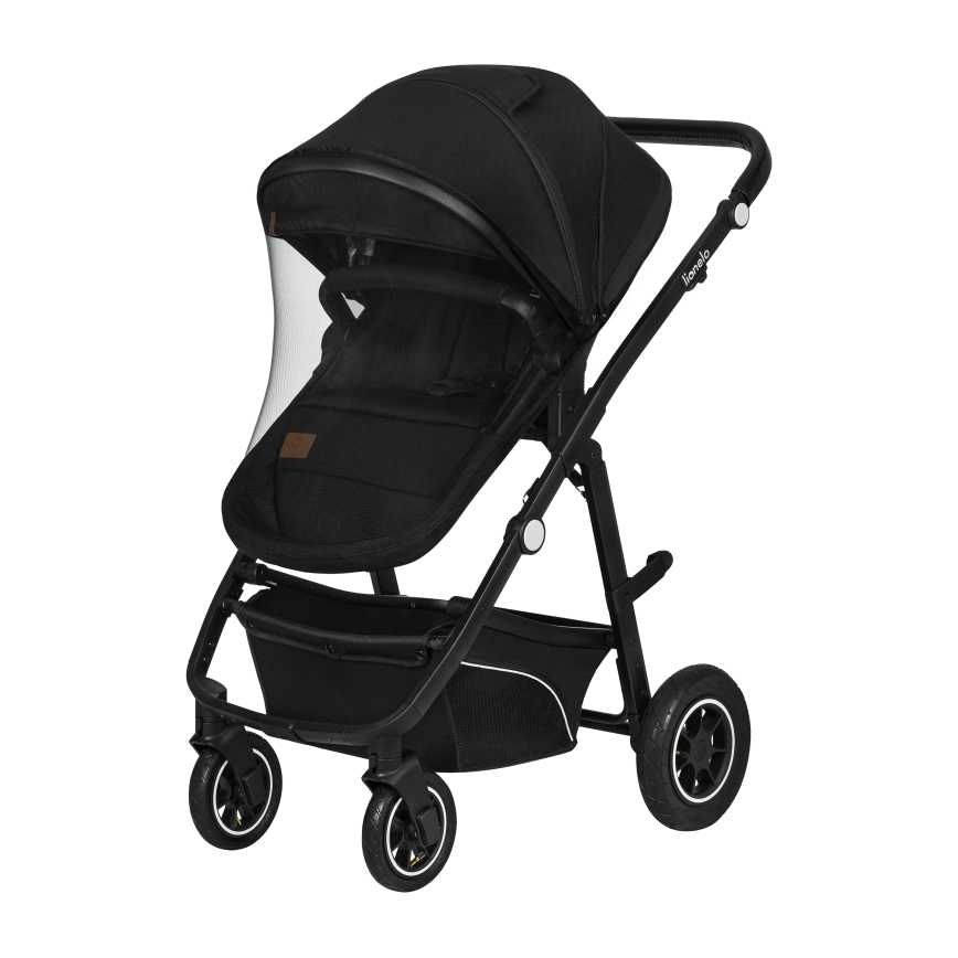 Lionelo - 3-in-1 kombinētie rati BIANKA Melnais onikss