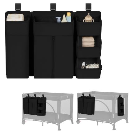 Lionelo - 3 vienā gultiņas organizators SIDEPOCKET, melns