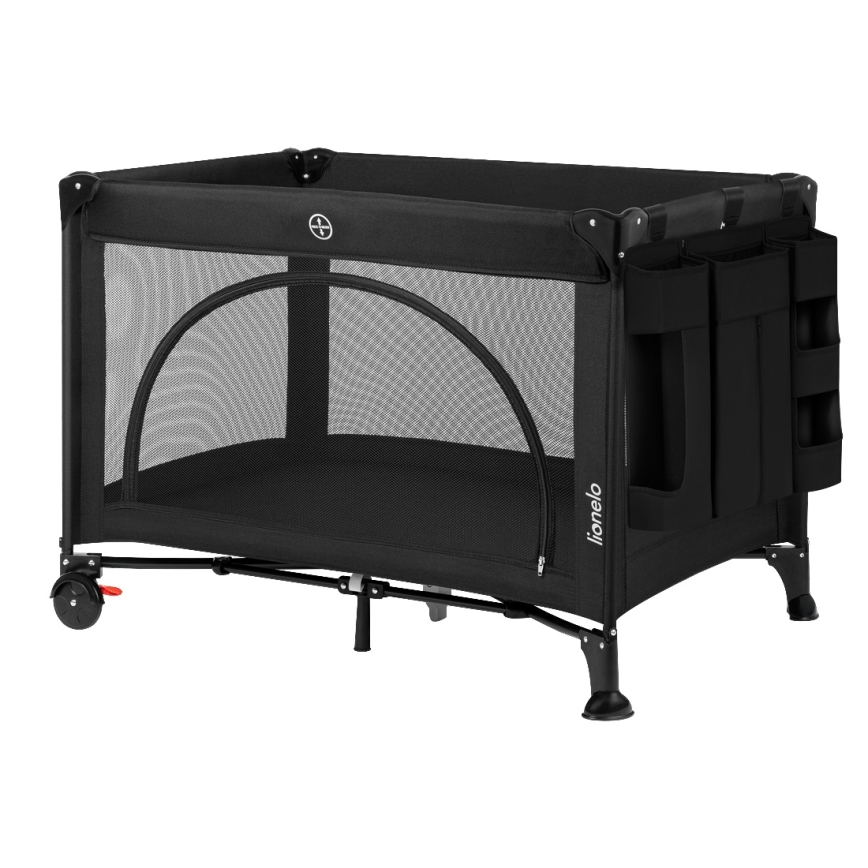 Lionelo - 3 vienā gultiņas organizators SIDEPOCKET, melns