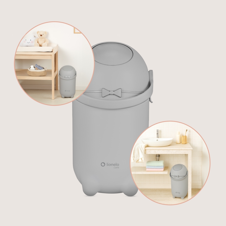 Lionelo - Autiņu tvertne PUREBIN 10 l pelēka