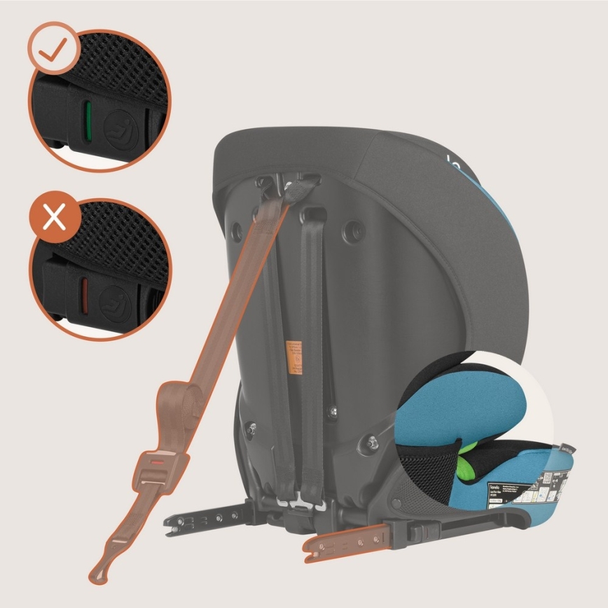 Lionelo - Auto sēdeklis LEVI FIX i-Size 76-150 cm kobalta zils