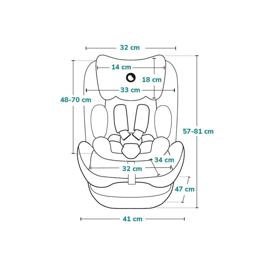 Lionelo - auto sēdeklis NEAL i-Size 100-150 cm zaļš tirkīzs