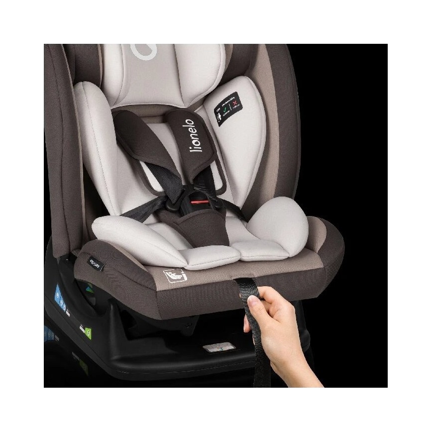 Lionelo - Autokrēsliņš AART i-Izmērs 40-150 cm brūna/krēmkrāsa