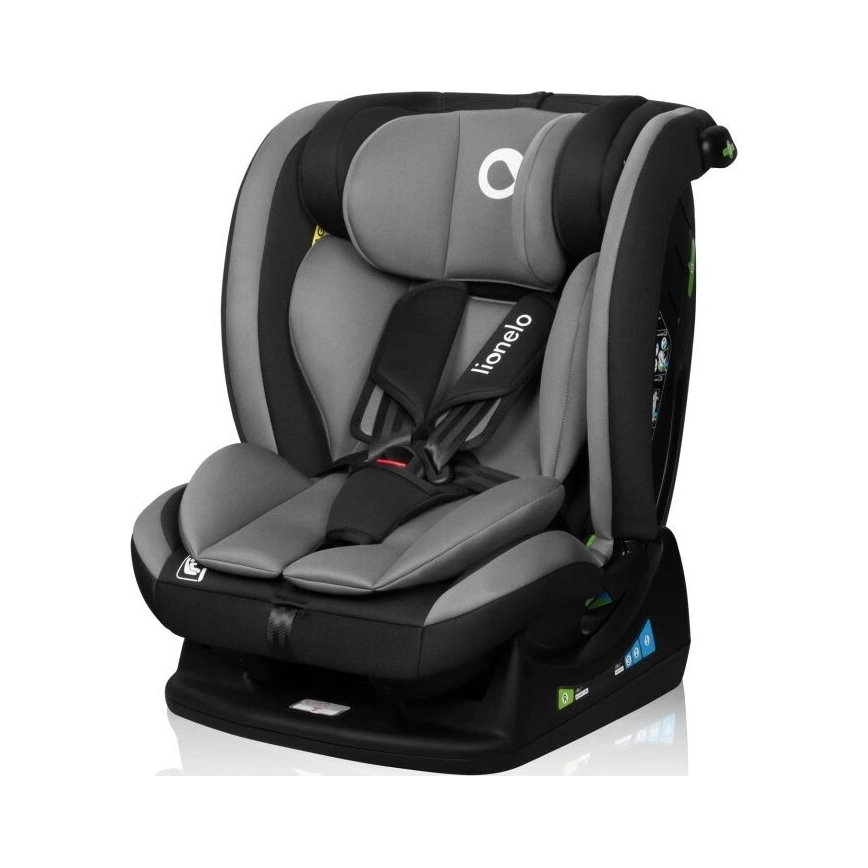Lionelo - Autokrēsliņš AART i-Izmērs 40-150 cm melna/pelēka