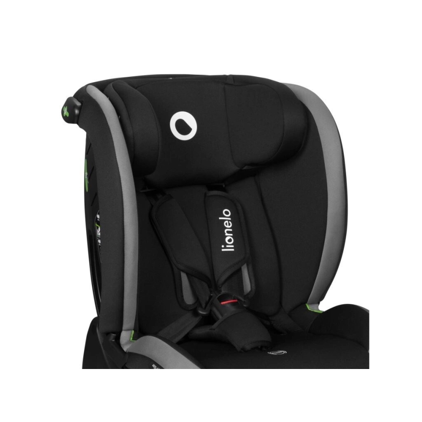 Lionelo - Autokrēsliņš AART i-Izmērs 40-150 cm melna/pelēka