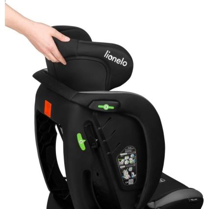 Lionelo - Autokrēsliņš AART i-Izmērs 40-150 cm melna/pelēka