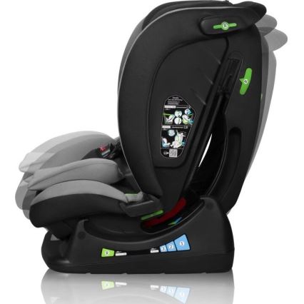 Lionelo - Autokrēsliņš AART i-Izmērs 40-150 cm melna/pelēka