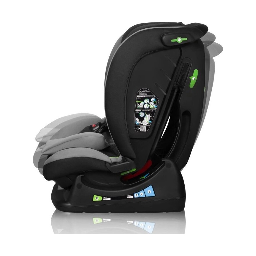 Lionelo - Autokrēsliņš AART i-Izmērs 40-150 cm melna/pelēka