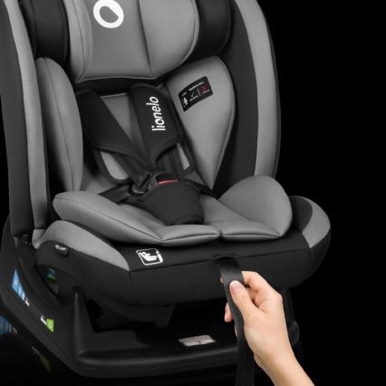 Lionelo - Autokrēsliņš AART i-Izmērs 40-150 cm melna/pelēka