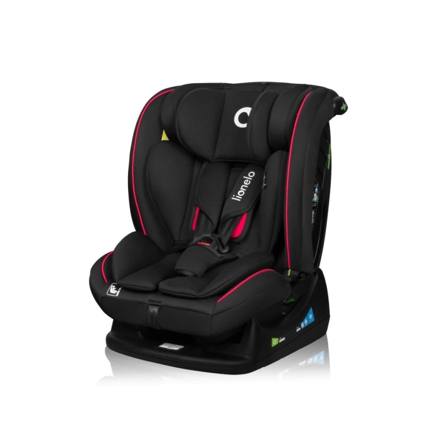 Lionelo - Autokrēsliņš AART i-Izmērs 40-150 cm melna/sarkana