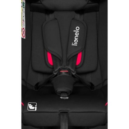 Lionelo - Autokrēsliņš AART i-Izmērs 40-150 cm melna/sarkana