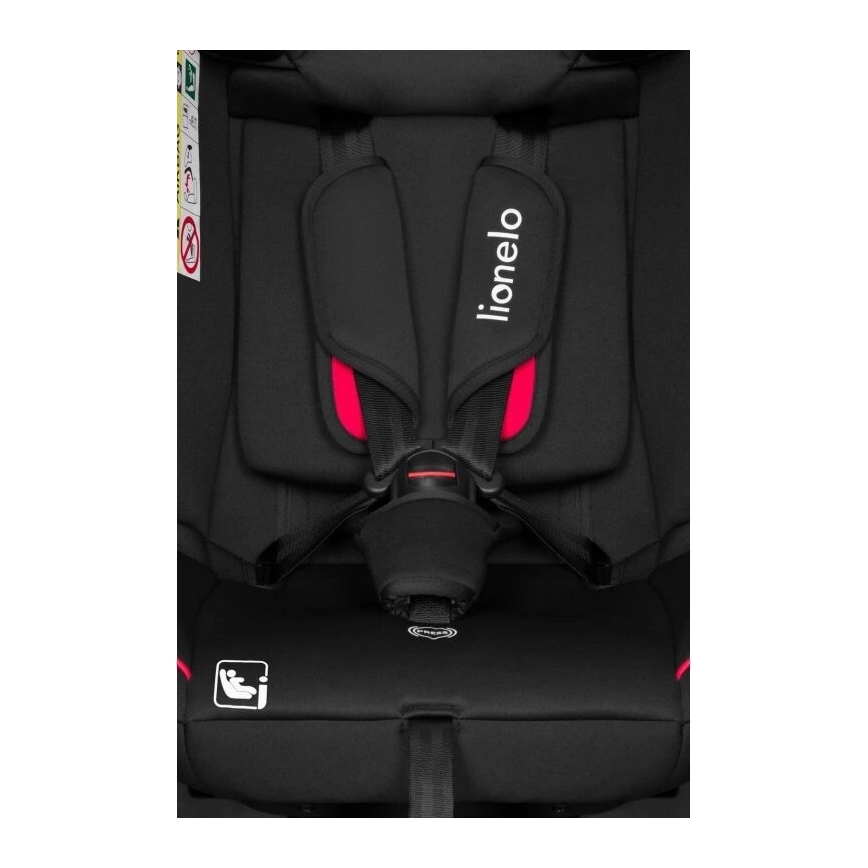 Lionelo - Autokrēsliņš AART i-Izmērs 40-150 cm melna/sarkana