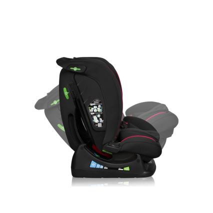 Lionelo - Autokrēsliņš AART i-Izmērs 40-150 cm melna/sarkana