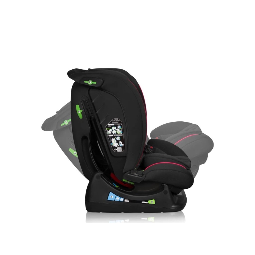 Lionelo - Autokrēsliņš AART i-Izmērs 40-150 cm melna/sarkana